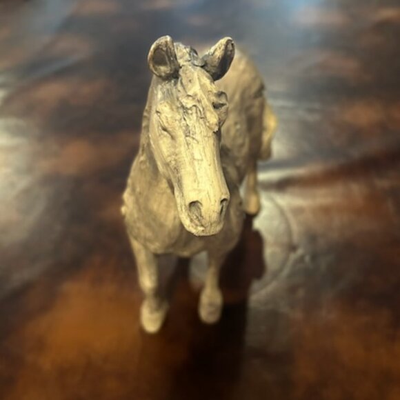 NWOT Vintage Rustic Carved Horse Figurine Stallion Faux Wood - Picture 11 of 13
